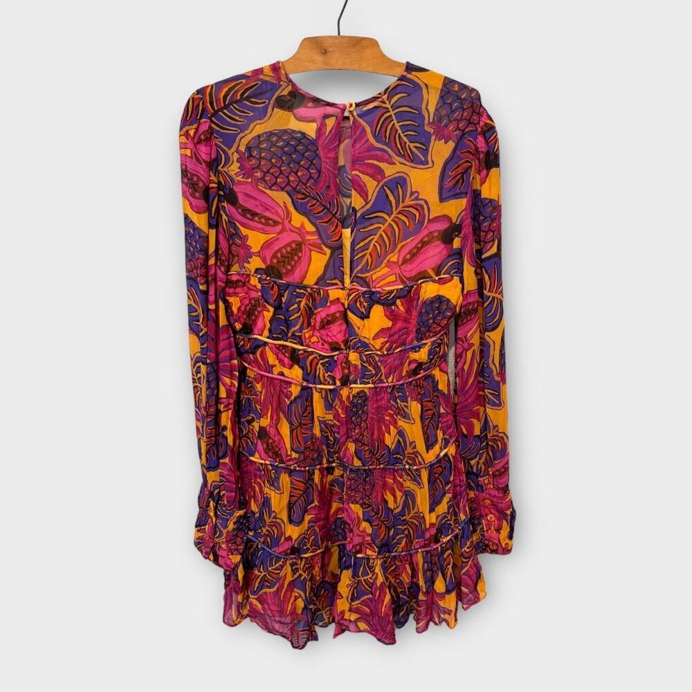 Farm Rio Fruit Dream Long-Sleeve Mini Dress Size Medium - Picture 9 of 16